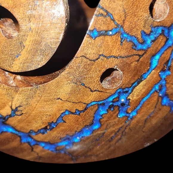 Wooden Yarn Bowl Rosewood Yarn Storage Bowl Holder & Dispenser - Picture 4 of 5